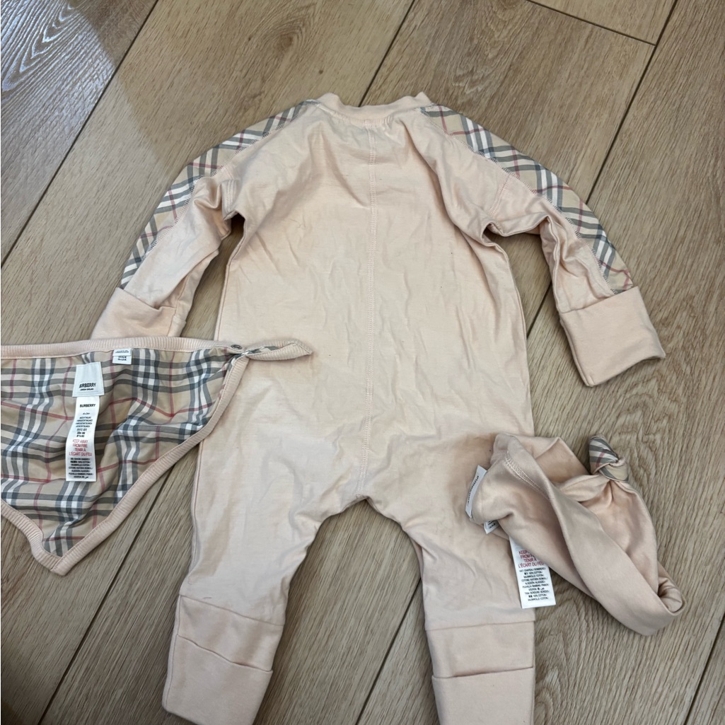 Kids One Piece In Beige By Burberry
